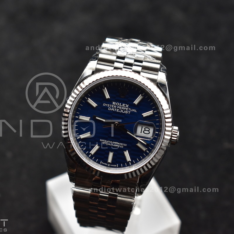 DateJust 36mm 126234 904L SS VSF 1:1 Best Edition Blue Checked Dial on Jubilee Bracelet VS3235